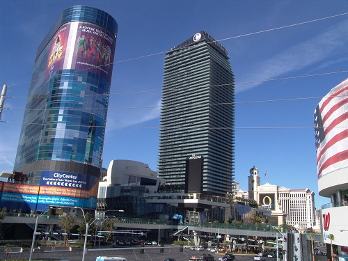 view from east side of strip facing west