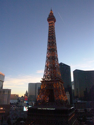 full view of eiffel tower from ballys guest room