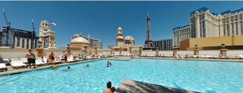 swimming pool with view of the stri